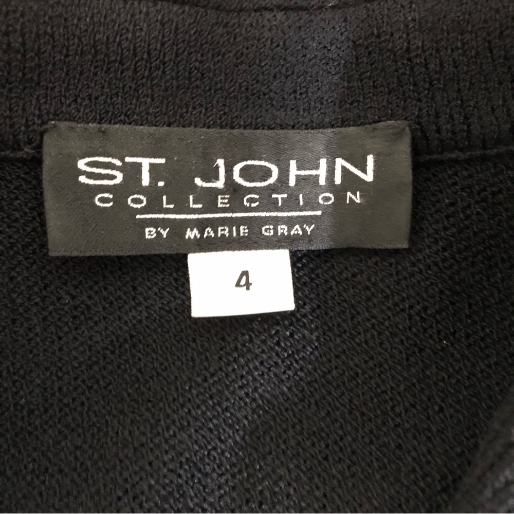 Vintage 90s St John Collections black and white cardigan sz 4 - Picture 4 of 9